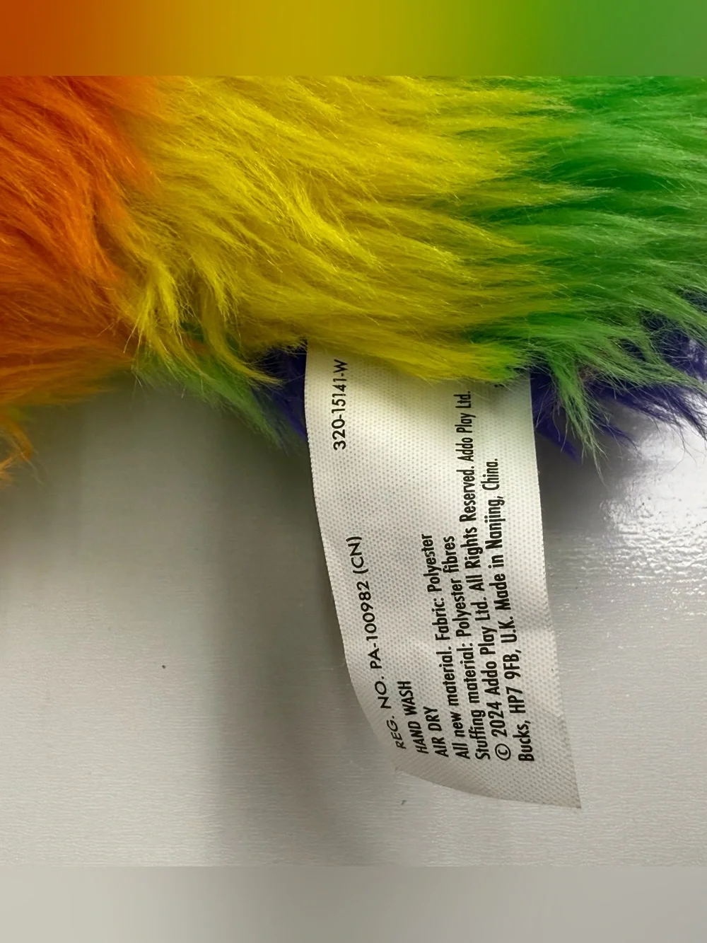 FUGGLER Laboratory Misfits Rainbow Stripe Oogah Boogah Plush Gold Teeth Monster